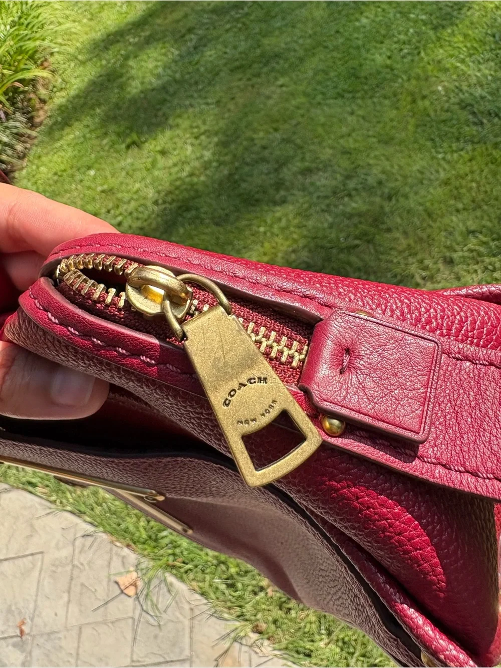 Coach Oxblood Red Pebble Leather Dreamer Satchel Bag 38551